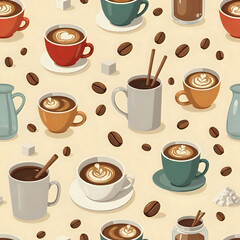 Obraz premium seamless coffee pattern