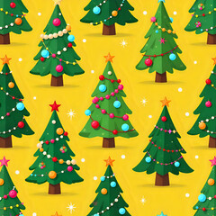 set of christmas trees