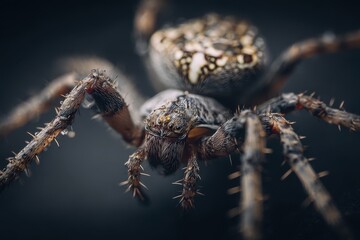 Close-up view of a spider's intricate body structure.