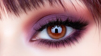 Obraz premium Eye makeup closeup with vibrant shades