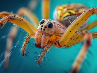 Close-up view of a jumping spider.
