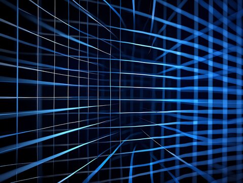 Abstract Blue Grid Pattern Futuristic Digital Space Background Design - Powered by Adobe
