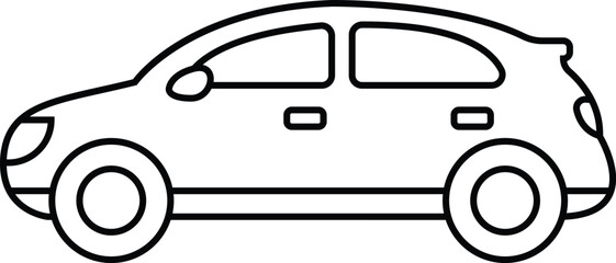 simple car outline icon illustration