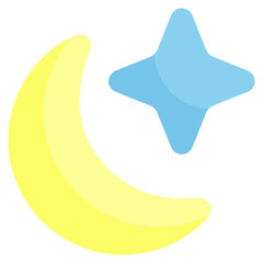 night icon with flat style. Suitable for website design, logo, app and UI. Based on the size of the icon in general, so it can be reduced.