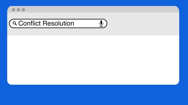 Searching for Conflict Resolution on the Internet, animated search results