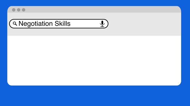 Searching for Negotiation Skills on the Internet, animated search results