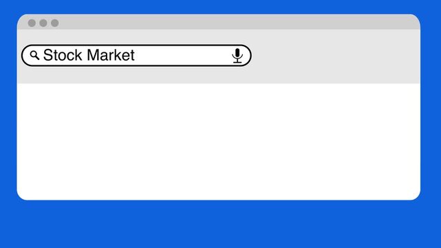 Searching for Stock Market on the Internet, animated search results