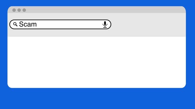 Searching for Scam on the Internet, animated search results