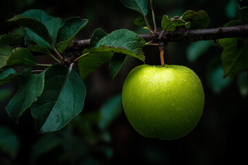 green apple on a tree