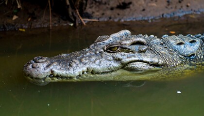 Fototapeta premium Crocodile in waterway