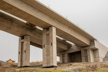 Concrete highway under construction. High quality photo