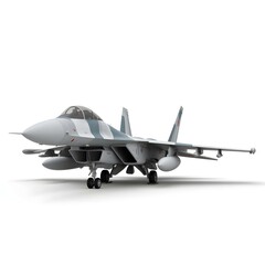 Photorealistic High-Resolution Mikoyan MiG-29 Fighter Jet Side Profile Isolated on Pure White Background