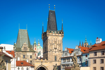 Brückenturm an der Karlsbrücke in der Altstadt von Prag