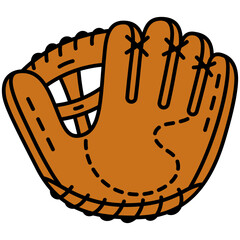 baseball glove or mitt sport equipment filled outline icon
