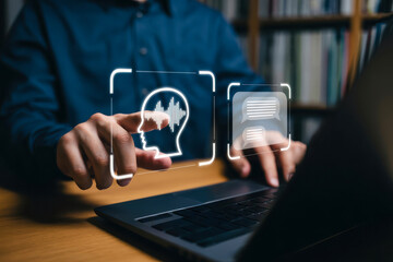 Ai chatbot technology concept using laptop for artificial intelligence communication and automation system