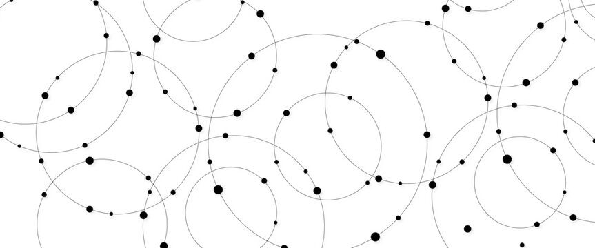 Seamless abstract background with circles and dots at their intersection