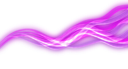 Bright pink Neon Light Trails in a Smooth Wavy Pattern