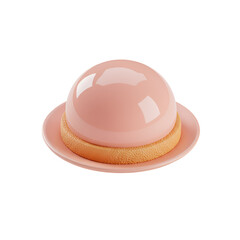 Fototapeta premium A Delicate Pink Dessert Shaped Like a Hat: A Culinary Masterpiece