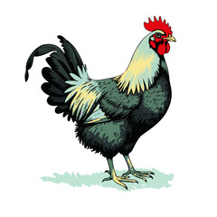 rooster, hen, bird, animal