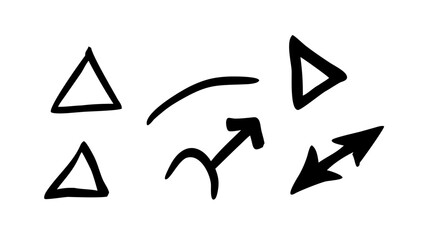 Doodle Arrows with Varied Heads hand drawn sketch