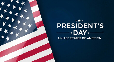 Obraz premium Official President's Day greeting with a bold American flag background a perfect design for celebrating this important federal holiday and honoring US leaders