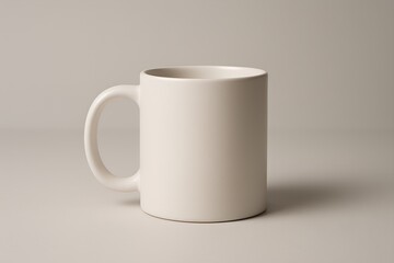 Obraz premium Cream-colored Ceramic Mug Mockup, Minimalist, Clean, and Modern Design, Perfect for Branding and Product Presentations
