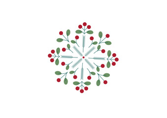 お洒落で可愛い雪の結晶型のクリスマスリース