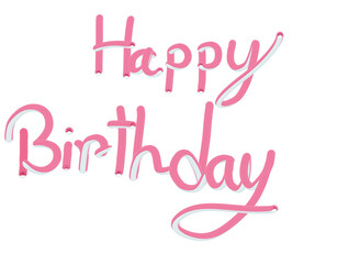 Wishing someone special a Happy Birthday with pink cursive text on transparent background