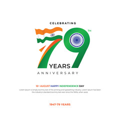 79th years 15 August happy independence day India Vector Design Illustration. With white background.