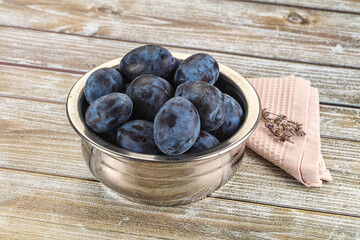 Fresh raw sweet juicy plum