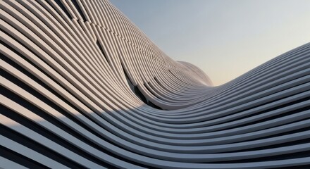 Abstract Architectural Design with Flowing Lines and Natural Light