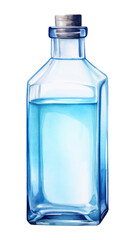 Naklejka premium PNG Blue Ethyl Alcohol bottle glass blue.