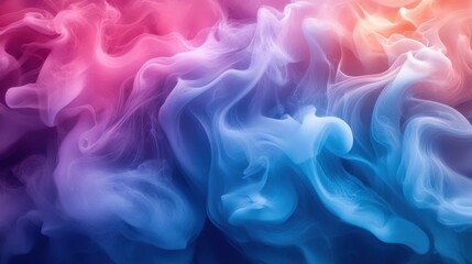 Colorful smoke cloud in a dark room