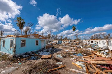 Hurricane Aftermath: Homes Destroyed in Florida Residential Area After Hurricane Ian