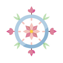 A delicate compass where the arrow tips are replaced by floral petals, glowing at the center. Represents exploration, nature, and beauty.