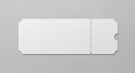 Blank white ticket isolated on white background