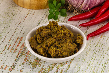 Yellow Thai spicy curry paste