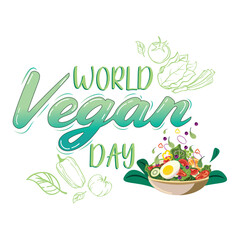 World vegan day typography 03