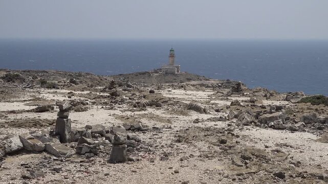 Lighthouse Standing Tall on Prasonisi Cliff
