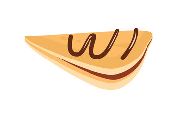 Chocolate crepes. Chocolate pancake. Food illustration. Breakfast food.