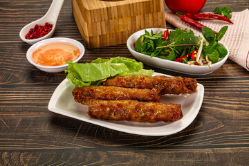 Fried Vietnamese spring roll with special sauce
