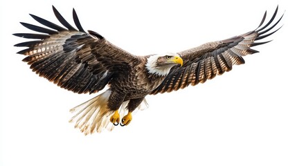Naklejka premium Birds of prey White tailed eagle isolated on white background flying bird