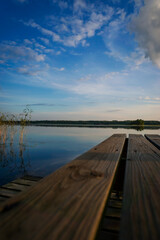 Fototapeta premium Calm and tranquility summer lake landscape