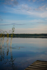 Calm and tranquility summer lake landscape