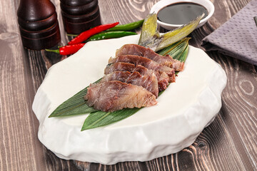 Raw yellowtail fresh fish sashimi