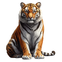 Obraz premium Majestic tiger isolated on transparent background.