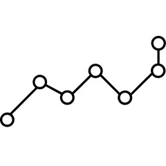 Timeline Graph Icon Line Art Vector Illustration