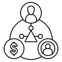 Wealth Building Icon Line Art Vector Illustration
