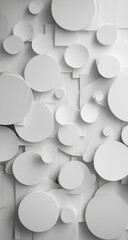 Abstract white circles and squares