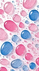 Pink and Blue Fluid Drops